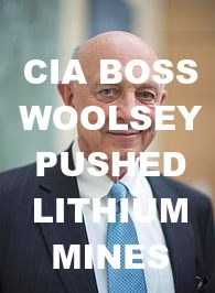 James-woolsey-lithium-ion-battery-shill-ELON-MUSK-IS-A-CROOK-AND-SCAMMER_v1
Keywords: Rare Earth Mines Of Afghanistan, New America Foundation Corruption, Obama, Obama Campaign Finance, Obama FEC violations, Palo Alto Mafia, Paypal Mafia, Pelosi Corruption, Political bribes, Political Insider,  Eric Schmidts Sex Penthouse, SEC Investigation