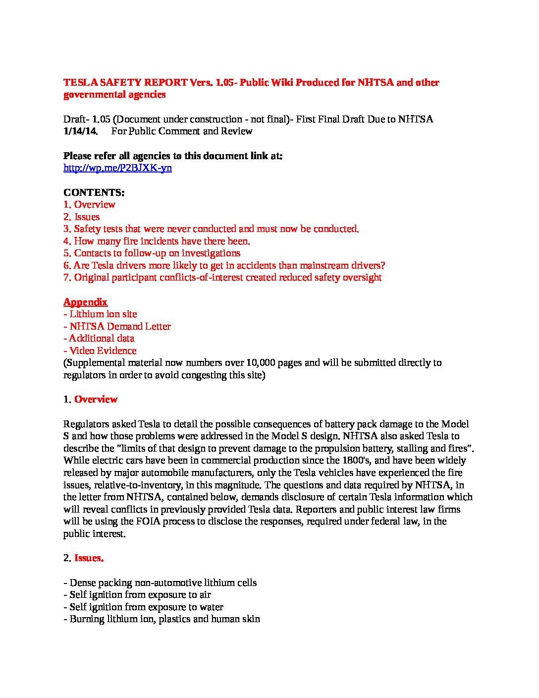 TESLA-SAFETY-REPORT-1.O5-pdf
Keywords: Rare Earth Mines Of Afghanistan, New America Foundation Corruption, Obama, Obama Campaign Finance, Obama FEC violations, Palo Alto Mafia, Paypal Mafia, Pelosi Corruption, Political bribes, Political Insider,  Eric Schmidts Sex Penthouse, SEC Investigation