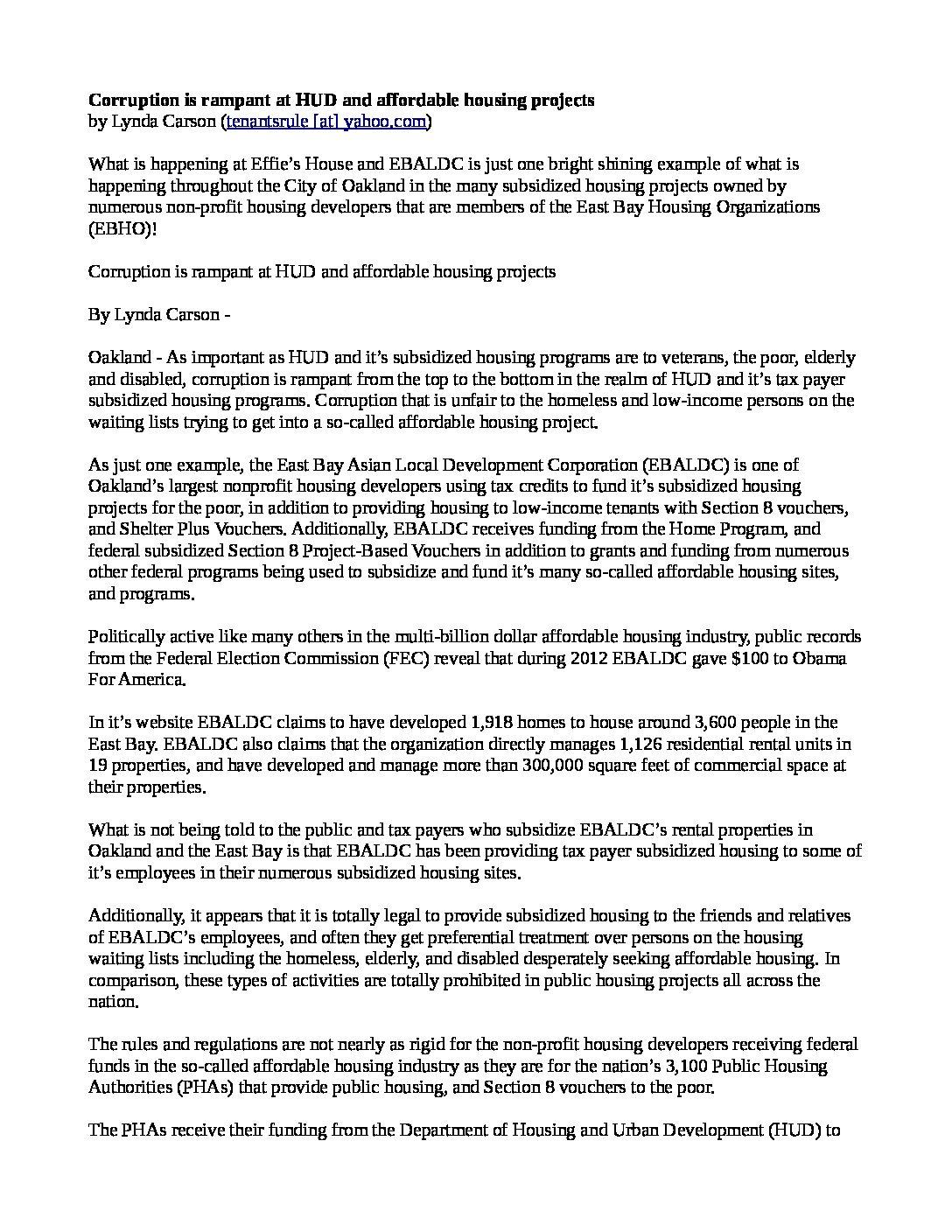 Corruption-is-rampant-at-HUD-and-affordable-housing-projects-pdf (Copy)
Keywords: Rare Earth Mines Of Afghanistan, New America Foundation Corruption, Obama, Obama Campaign Finance, Obama FEC violations, Palo Alto Mafia, Paypal Mafia, Pelosi Corruption, Political bribes, Political Insider,  Eric Schmidts Sex Penthouse, SEC Investigation